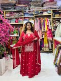 Embroidered 3-Piece Kurta Skirt Set with Dupatta