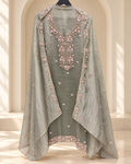 Unstitched Shimmer Tissue Suit Set with Cutdana &amp; Sequin Embellishment