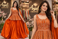 Statement Peplum Skirt Set with Delicate Sequin & Bead Work