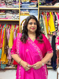 Magenta Light Pink Ombre Gota Patti Lehenga With Short Kurti