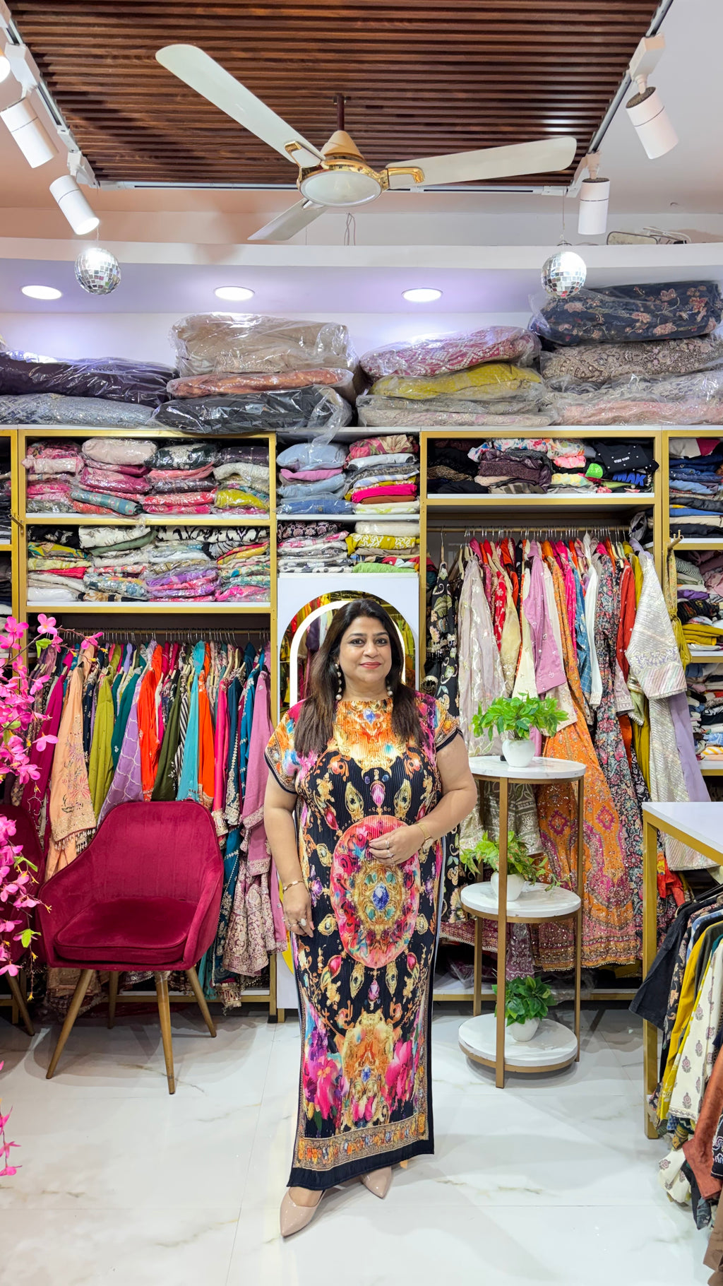 Printed Korean Long Kaftan Dress