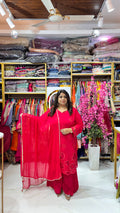 Crepe Cutwork Suit Set with Dupatta