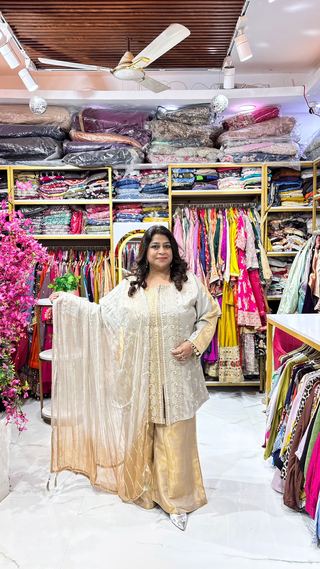 Embroidered Indo-Western Co-ord Set with Dupatta