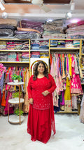 Embellished Indo-Western Co-ord Set with Dhoti Skirt