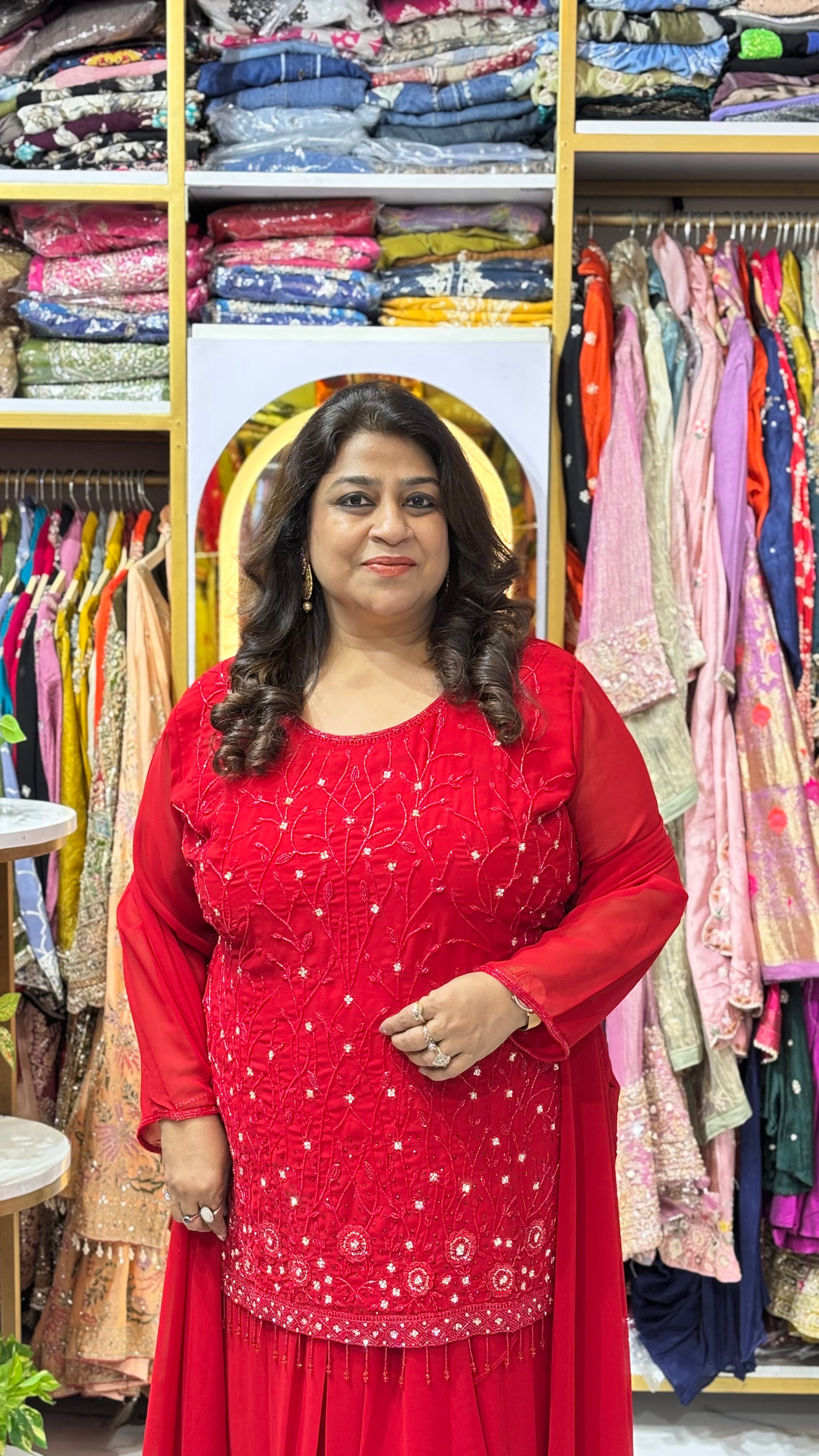 Embellished Indo-Western Co-ord Set with Dhoti Skirt