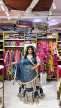 3-Piece Lehenga Set with Panel Patchwork &amp; Organza Dupatta