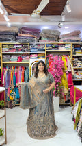 Shimmer Tissue 3-Piece Lehenga Set with Zardozi & Cutdana Work