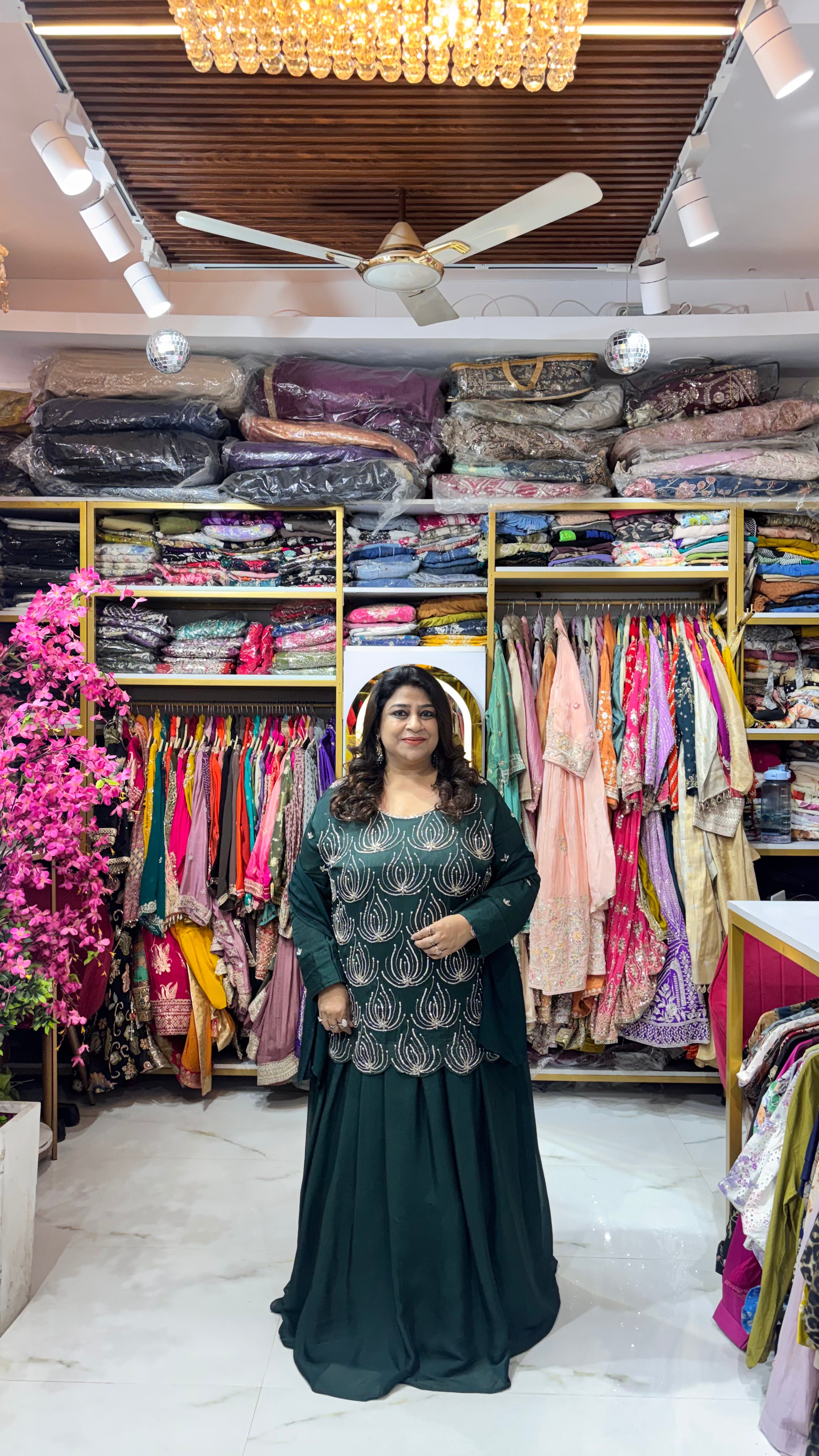Chinnon 3-Piece Kurta Skirt Set with Embellished Detailing