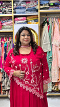 Asymmetrical Kurta Skirt Set with Dupatta & Sequin Work
