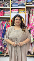Zardozi Embellished Cape Set with Bustier & Divider Pants
