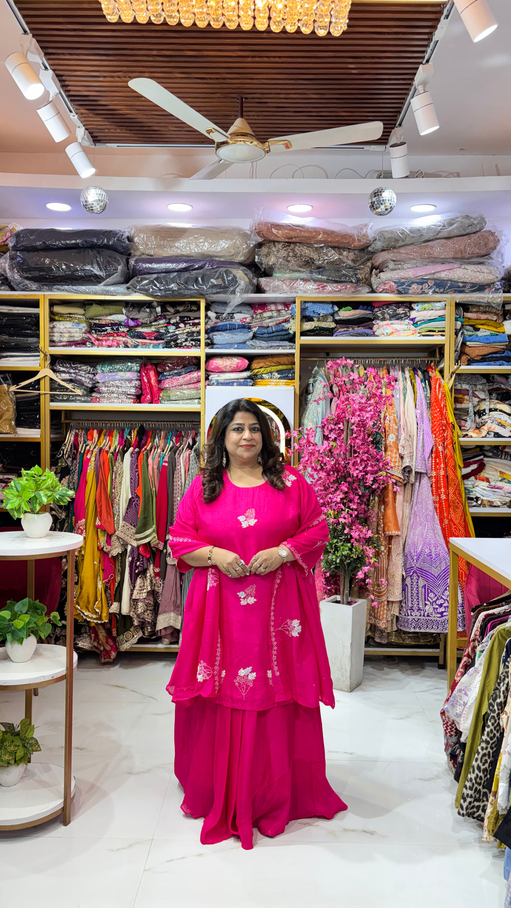 Floral Embellished Kurta Skirt Set with Dupatta