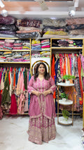 Zari Work Short Kurta Lehenga Set with Dupatta