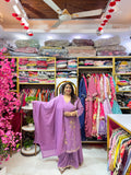Chinnon Hand-Embroidered Suit Set with Divider Pants