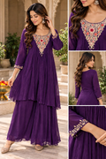 Flared Chinnon Co-ord Set with Handwork Detailing